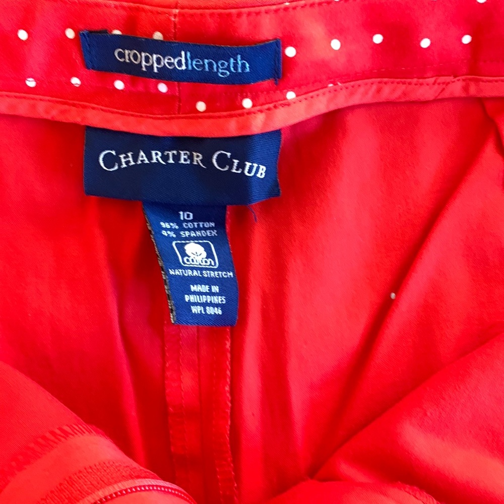 Charter club crop pants. Good stretch good condition. Orange red color - Picture 5 of 5
